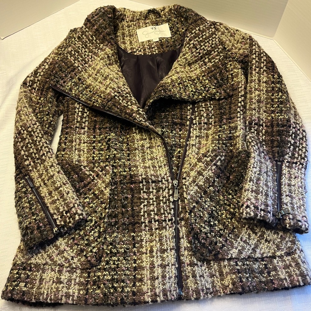 Jessica Simpson Multicolor Tweed Teddy Jacket